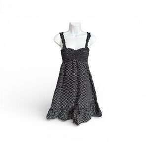 Y2K So Wear It Declare It Black and White Polka Dot Mini Dress Size M